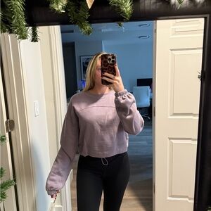 Calvin Klein Lilac Crop Sweatshirt